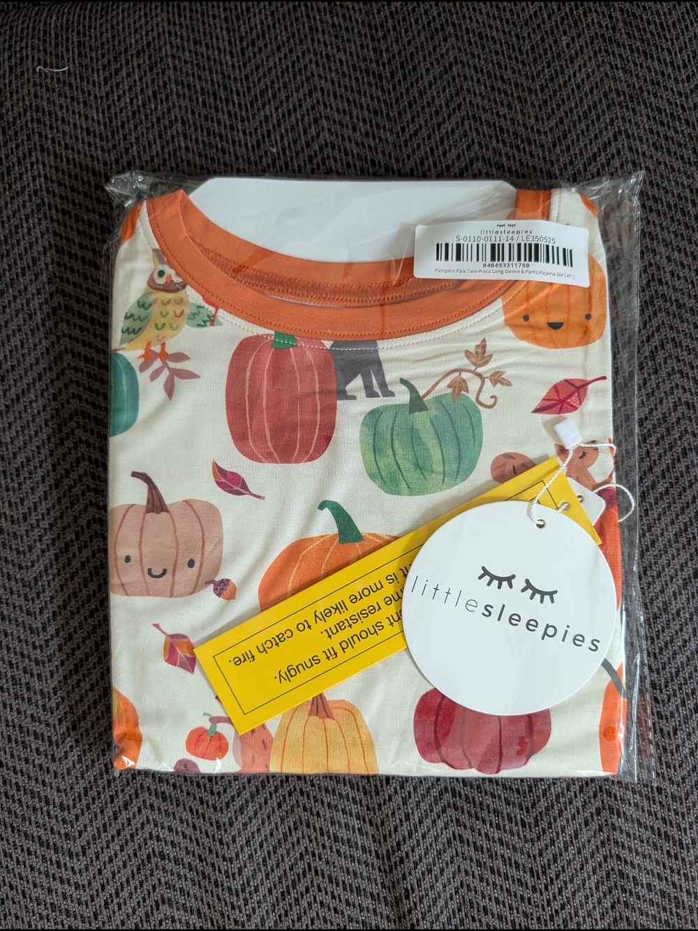 Little Sleepies Pumpkin Pals Pajama Set 4T